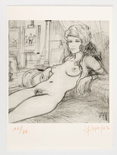 Jean François CHARLES (1952) Female nude,...