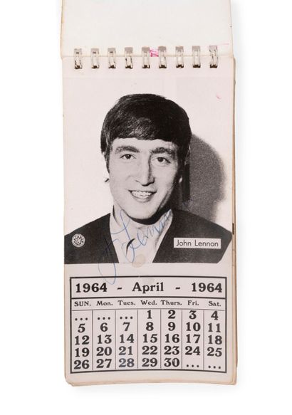 THE BEATLES 1964 pocket calendar with autograph...
