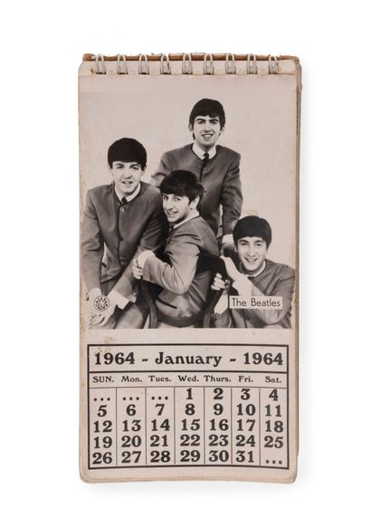 THE BEATLES 1964 pocket calendar with autograph...