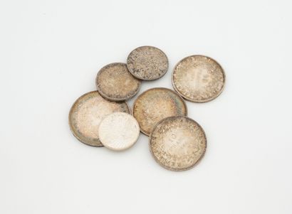 Lot of silver coins including: - One 50 franc...