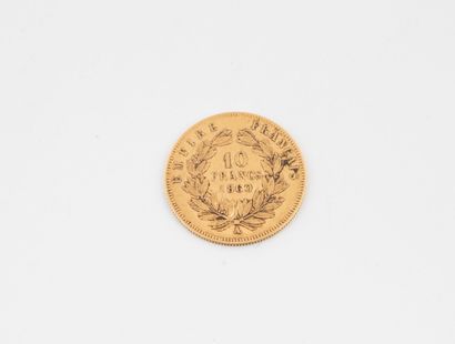 Pièce de 10 francs or Napoléon III tête nue,...