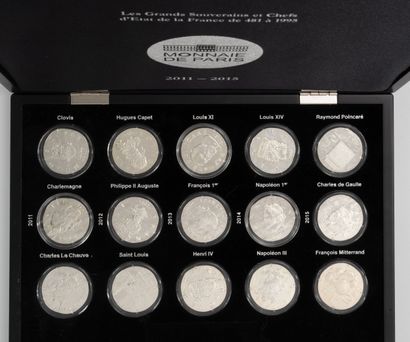 MONNAIE DE PARIS Box containing 15 silver...