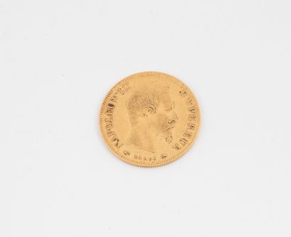 Pièce de 10 francs or Napoléon III tête nue,...