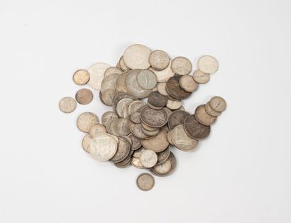 Important lot of silver coins including 50...
