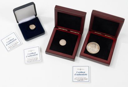 Lot of 3 silver coins comprising: A 1/12...