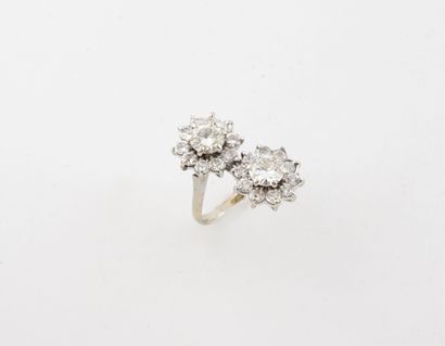 Toi et Moi ring in white gold (750) featuring...
