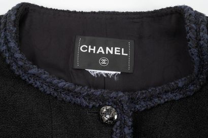 CHANEL 
Jacket in black bouclette wool with...