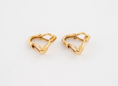 Pair of yellow gold (750) cufflinks formed...