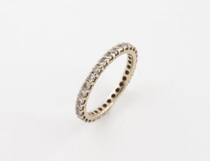 American wedding band in white gold (585)...