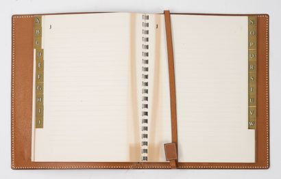 HERMES
Camel leather organizer. 
Signed in...
