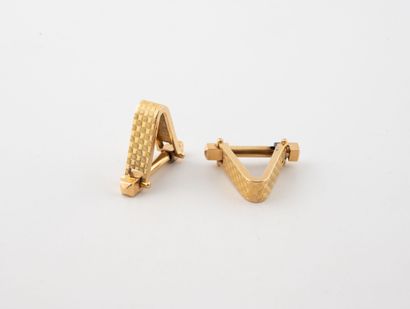 Paire de boutons de manchette en or jaune...