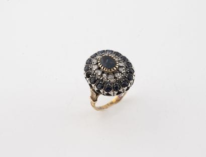 Silver (800) ring with oval bezel centered...