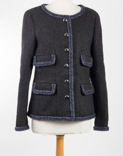 CHANEL 
Jacket in black bouclette wool with...
