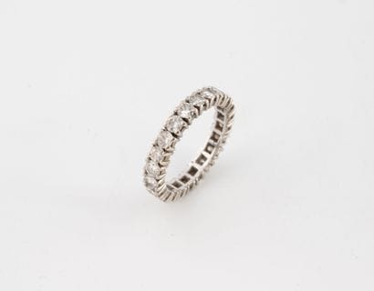 American wedding band in white gold (750)...