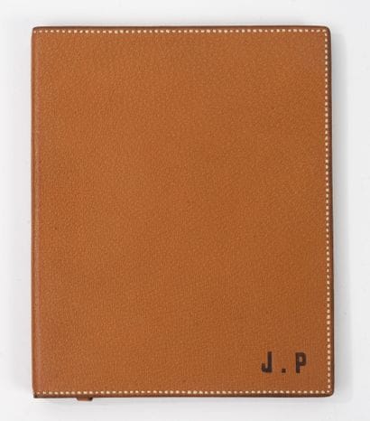 HERMES
Camel leather organizer. 
Signed in...