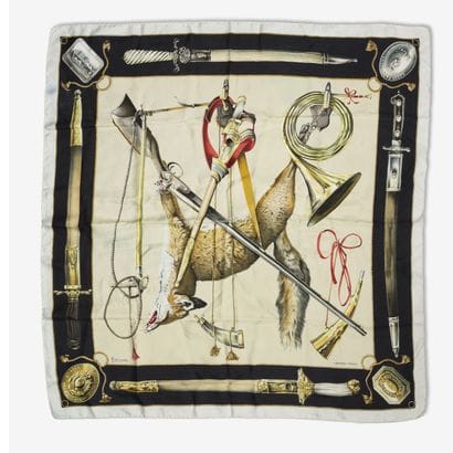 HERMES PARS
Printed silk twill square, Le...