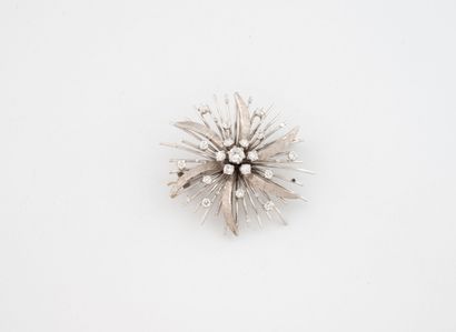 White gold (750) brooch in the shape of a...