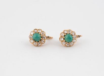 Pair of yellow gold (750) dormeuses forming...