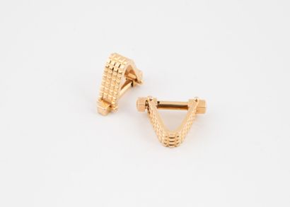 Pair of yellow gold (750) cufflinks with...