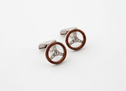 DUNHILL
Pair of silver (800) cufflinks in...