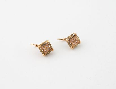Pair of yellow and pink gold (750) dormeuses...