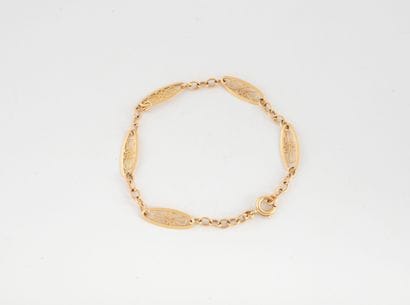 Yellow gold (750) bracelet with jaseron mesh...