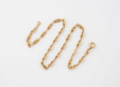 Yellow gold (750) watch chain with fancy...