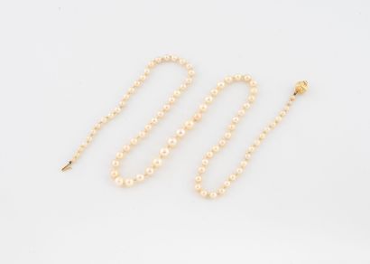 Necklace with one strand of white cultured...