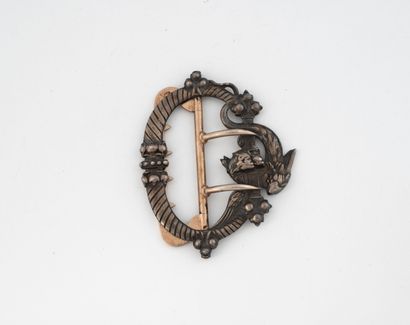 Boucle de ceinture en argent (800) à deux...