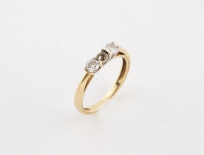 Yellow and white gold (750) ring set with...