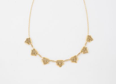 Yellow gold (750) drapery necklace featuring...