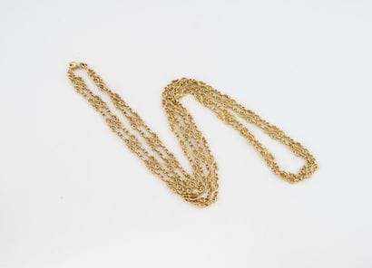 Yellow gold (750) sautoir necklace with two...
