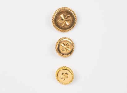 CHANEL, Paris
Three gilded metal buttons,...