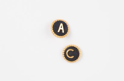 attributed to CHANEL, Paris
Two gilded metal...