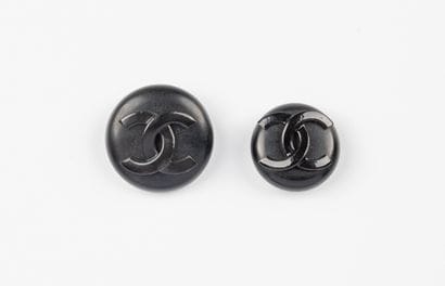 attributed to CHANEL, Paris
Two black resin...