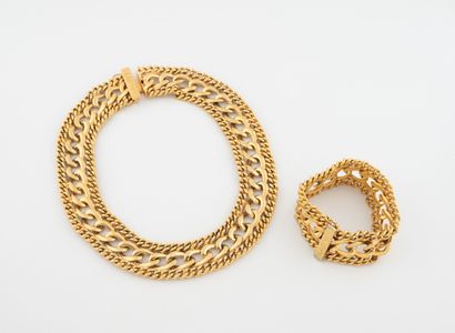 LANVIN
Half-set in gilded metal with double...