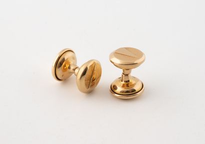 Paire de boutons de manchettes en or jaune...