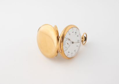 Montre de gousset en or jaune (750). 
Cadran...