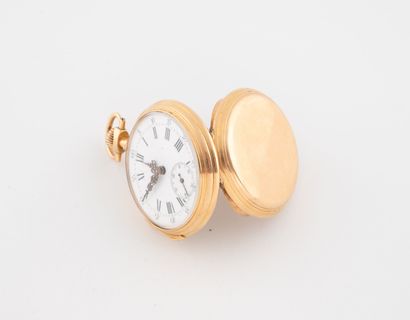 Montre de gousset en or jaune (750).
Cadran...