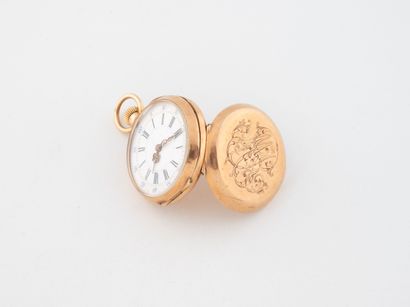 Petite montre de gousset en or jaune (750)....