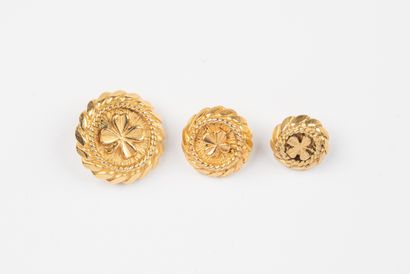 CHANEL, Paris
Three gilded metal buttons...