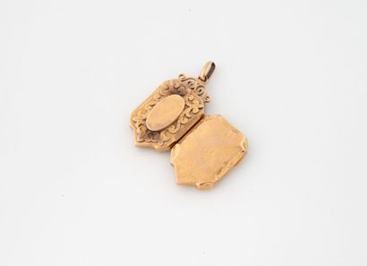 Yellow gold (750) escutcheon-shaped souvenir...