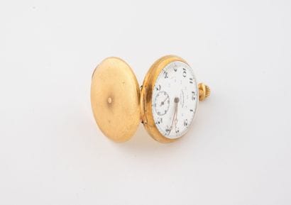 Montre de gousset en or jaune (750). 
Boîtier...
