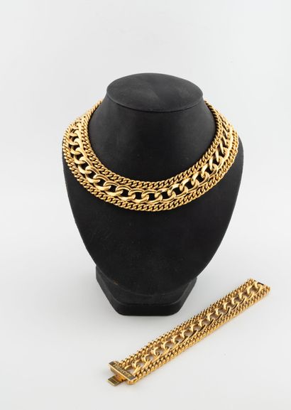 LANVIN
Half-set in gilded metal with double...