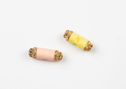 attributed to CHANEL, Paris
Two cylindrical...
