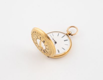 Montre de gousset en or jaune (750) à couvercle...