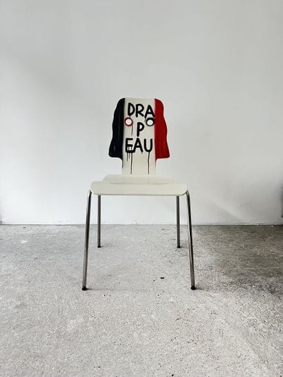 flag - second-hand chair customized by cutting...