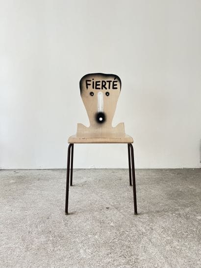 Pride - second-hand chair customized by cutting...