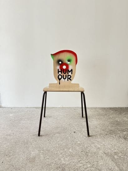 humor - second-hand chair customized by cutting...