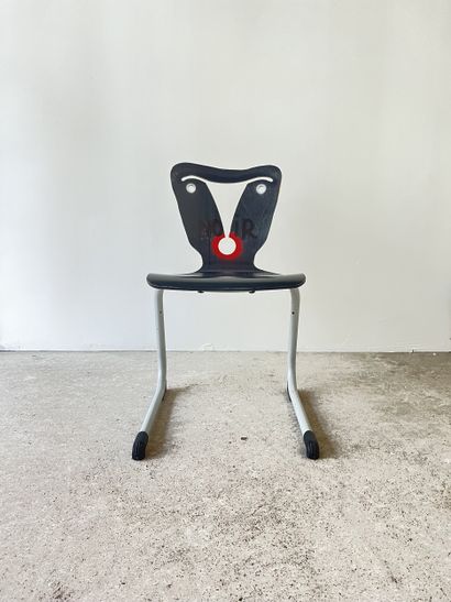 black - second-hand chair customized by cutting...